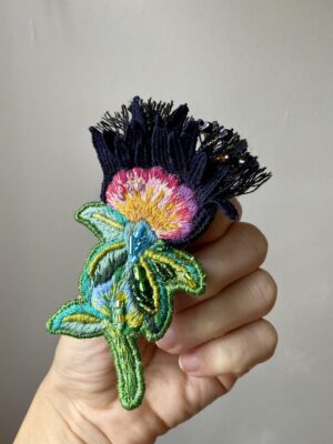 Exotic flower brooch